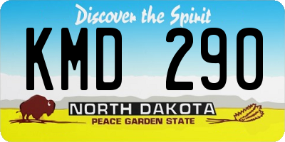 ND license plate KMD290