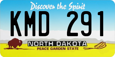 ND license plate KMD291