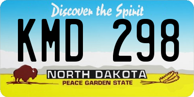 ND license plate KMD298
