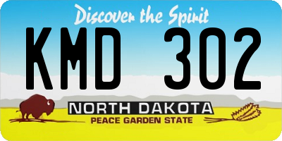 ND license plate KMD302