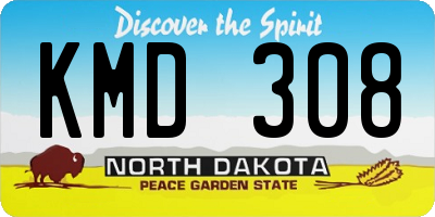 ND license plate KMD308