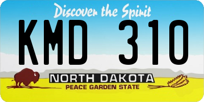 ND license plate KMD310