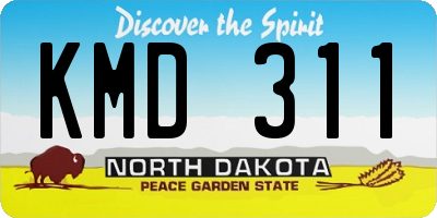 ND license plate KMD311