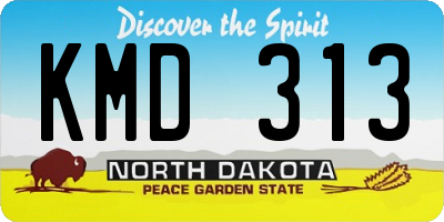 ND license plate KMD313