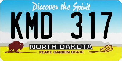ND license plate KMD317