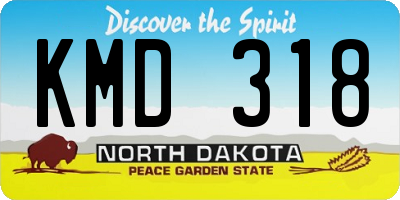 ND license plate KMD318