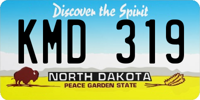 ND license plate KMD319
