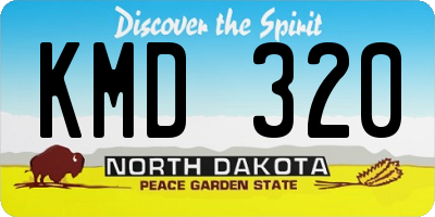 ND license plate KMD320