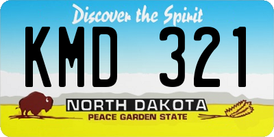 ND license plate KMD321