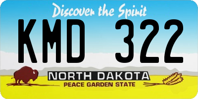 ND license plate KMD322