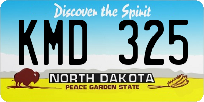 ND license plate KMD325