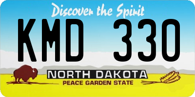 ND license plate KMD330