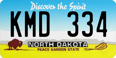 ND license plate KMD334