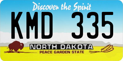ND license plate KMD335