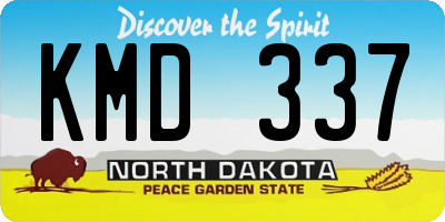 ND license plate KMD337