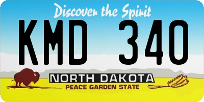 ND license plate KMD340