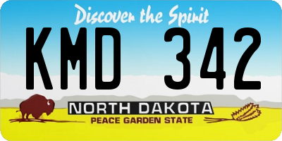 ND license plate KMD342