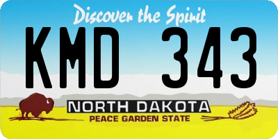 ND license plate KMD343