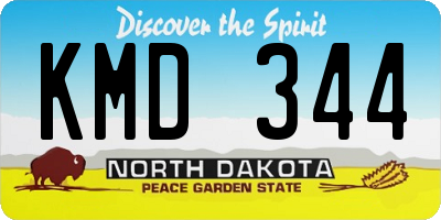 ND license plate KMD344