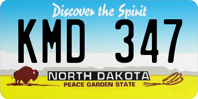 ND license plate KMD347