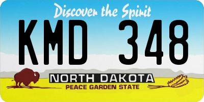 ND license plate KMD348