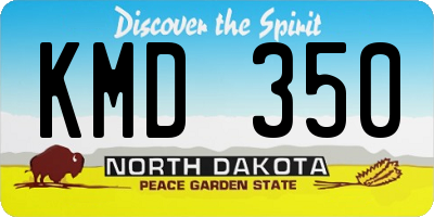 ND license plate KMD350