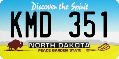 ND license plate KMD351