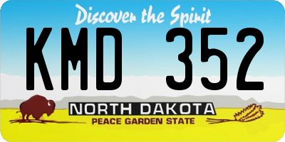 ND license plate KMD352