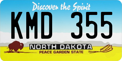 ND license plate KMD355