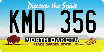 ND license plate KMD356