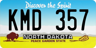 ND license plate KMD357