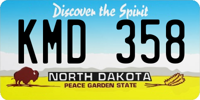 ND license plate KMD358