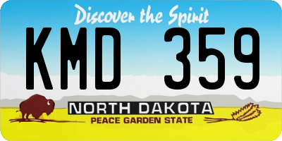 ND license plate KMD359