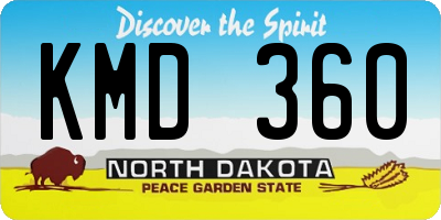 ND license plate KMD360