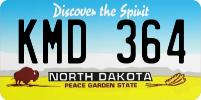 ND license plate KMD364