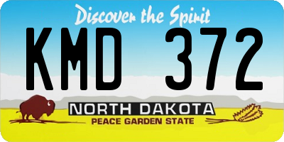 ND license plate KMD372
