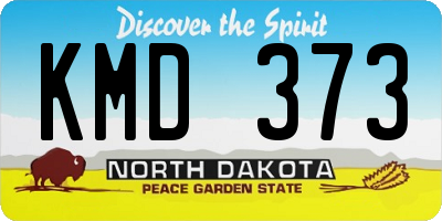 ND license plate KMD373