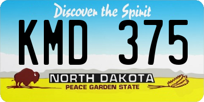 ND license plate KMD375