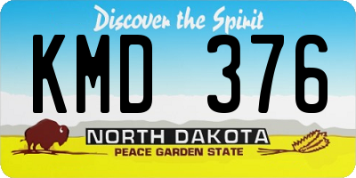 ND license plate KMD376