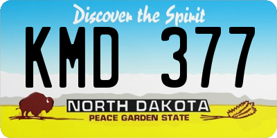 ND license plate KMD377