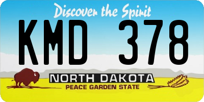 ND license plate KMD378