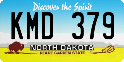ND license plate KMD379