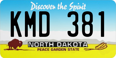 ND license plate KMD381
