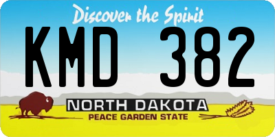 ND license plate KMD382