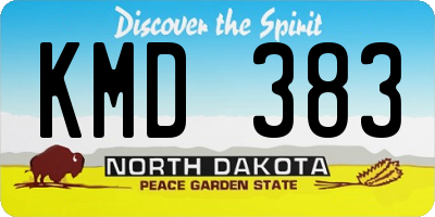 ND license plate KMD383
