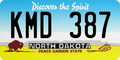 ND license plate KMD387