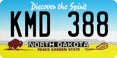 ND license plate KMD388