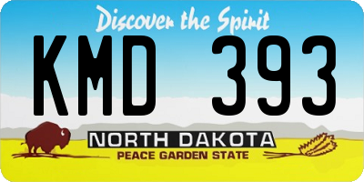 ND license plate KMD393