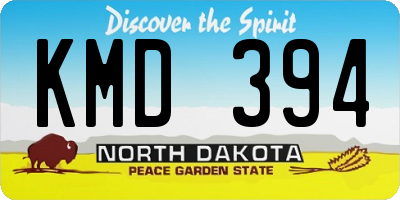ND license plate KMD394