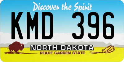 ND license plate KMD396